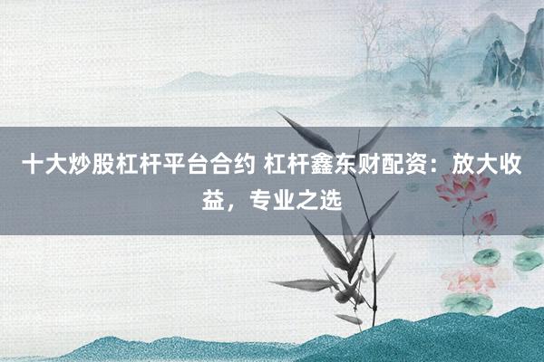 十大炒股杠杆平台合约 杠杆鑫东财配资：放大收益，专业之选