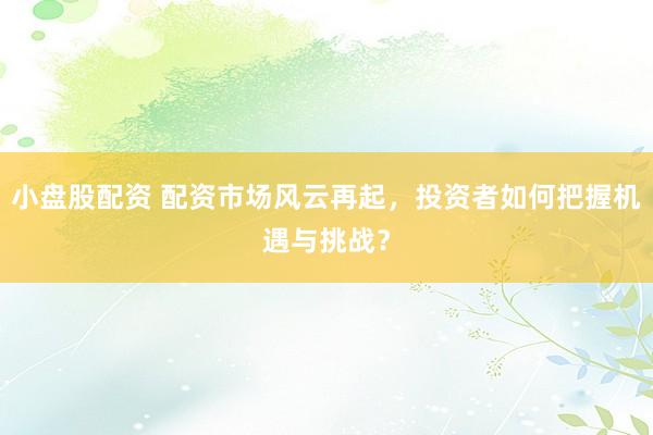 小盘股配资 配资市场风云再起，投资者如何把握机遇与挑战？