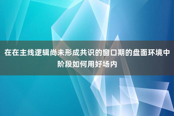 在在主线逻辑尚未形成共识的窗口期的盘面环境中阶段如何用好场内