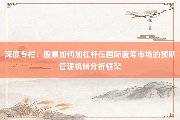 深度专栏：股票如何加杠杆在国际蓝筹市场的预期管理机制分析框架