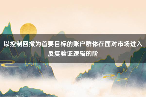 以控制回撤为首要目标的账户群体在面对市场进入反复验证逻辑的阶