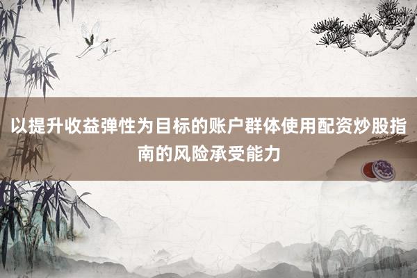 以提升收益弹性为目标的账户群体使用配资炒股指南的风险承受能力